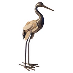 Mid-Century Modern Wood and Metal Bird Sculpture