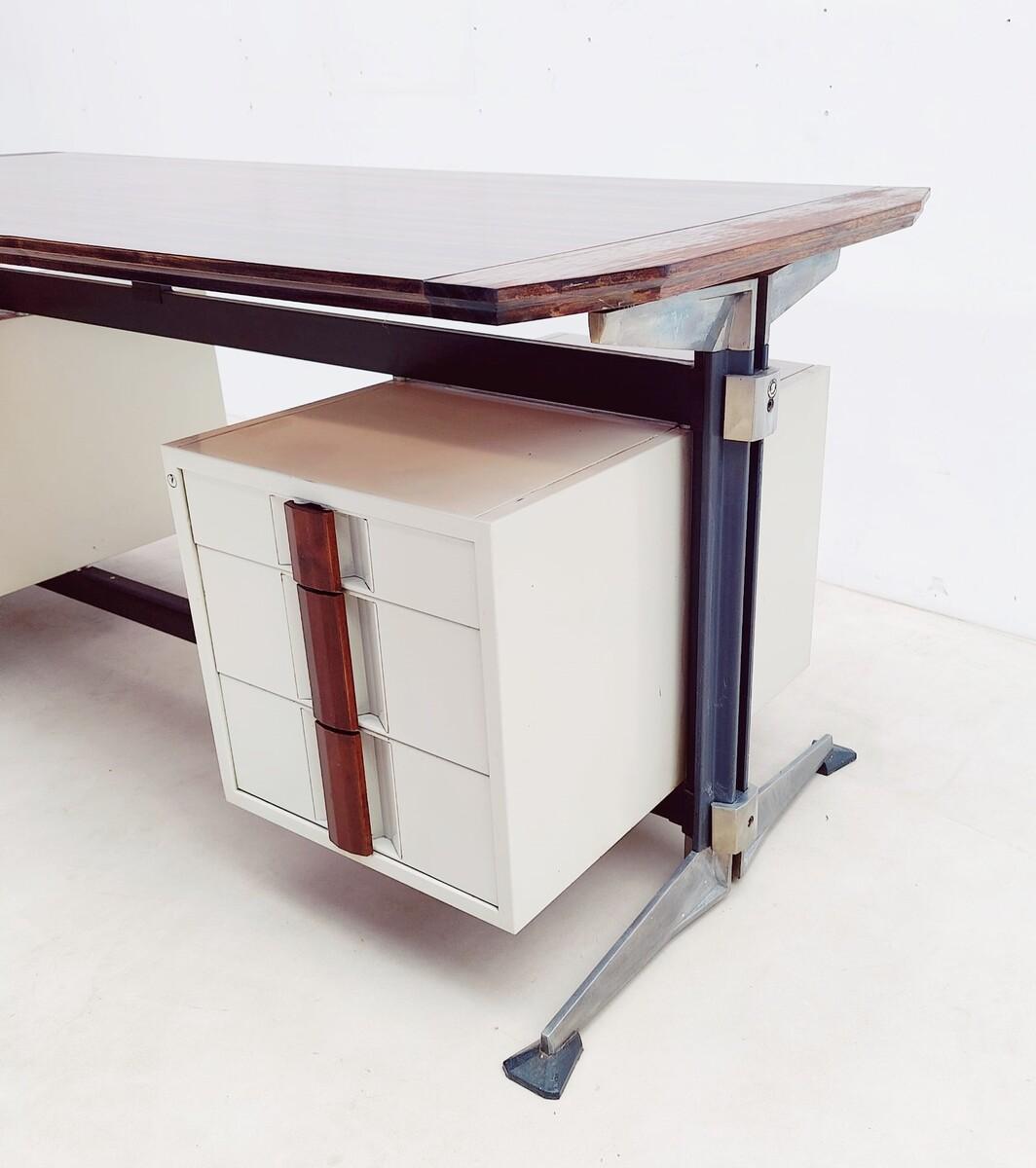 Mid-Century Modern Wood and Metal Desk by Giaiotti, Italy, 1960s 2