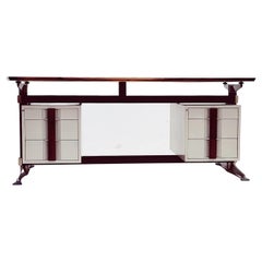 Mid-Century Modern Wood and Metal Desk by Giaiotti, Italy, 1960s