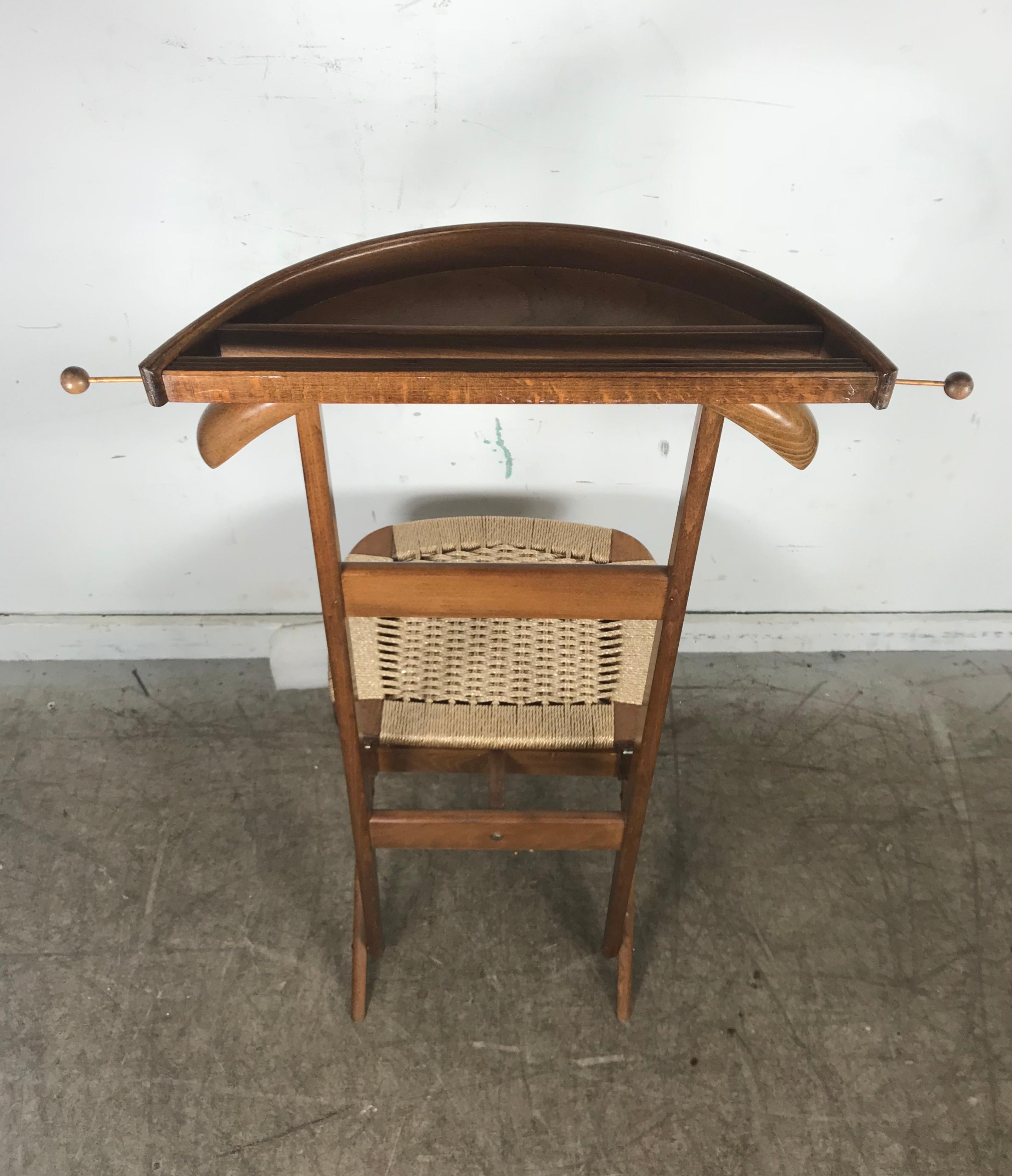 Mid-Century Modern Wood and Rope Valet Manner of Ico and Fratelli Ruggitti 2