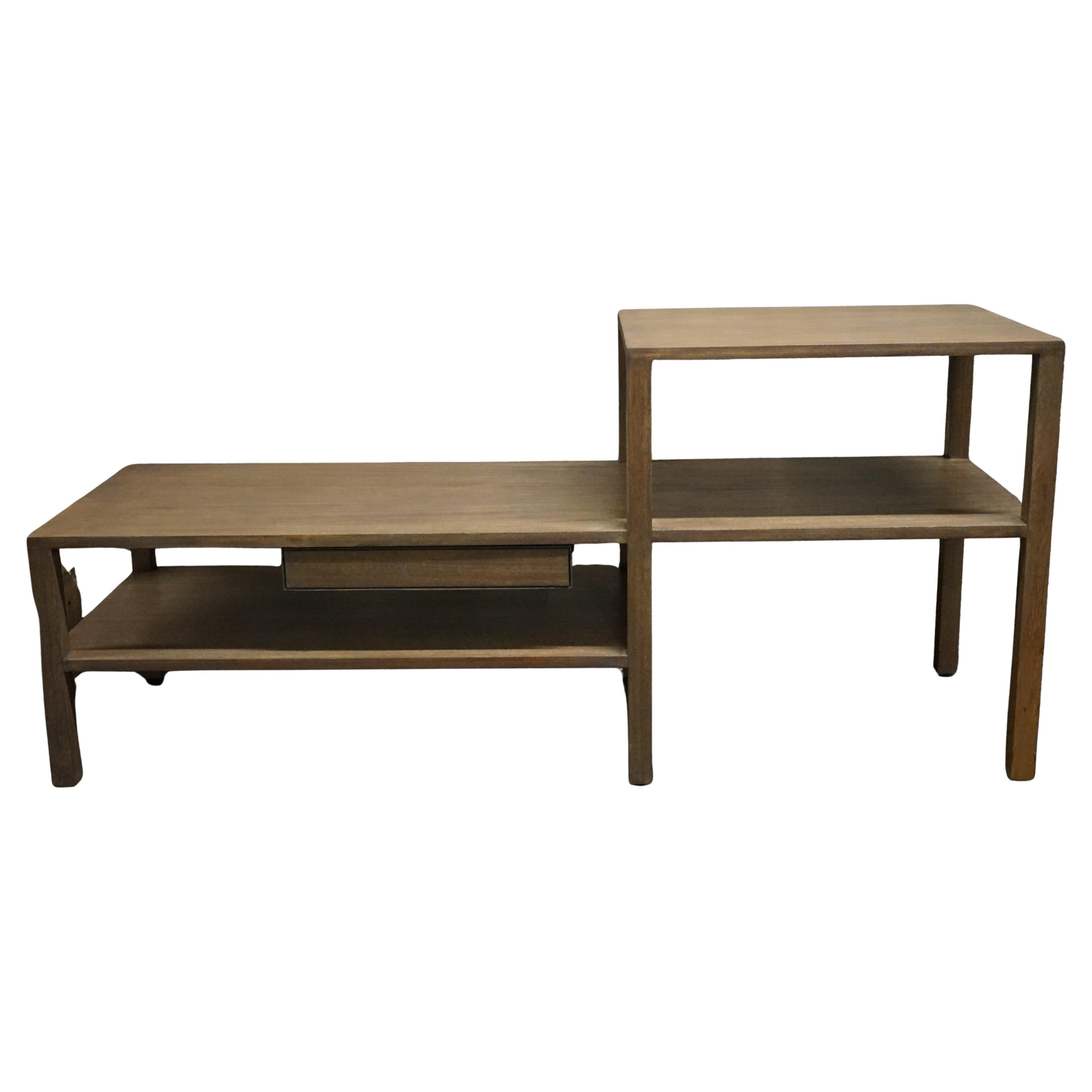 Mid-Century Modern Wood Bench with Drawer Attributed to Harvey Probber en vente