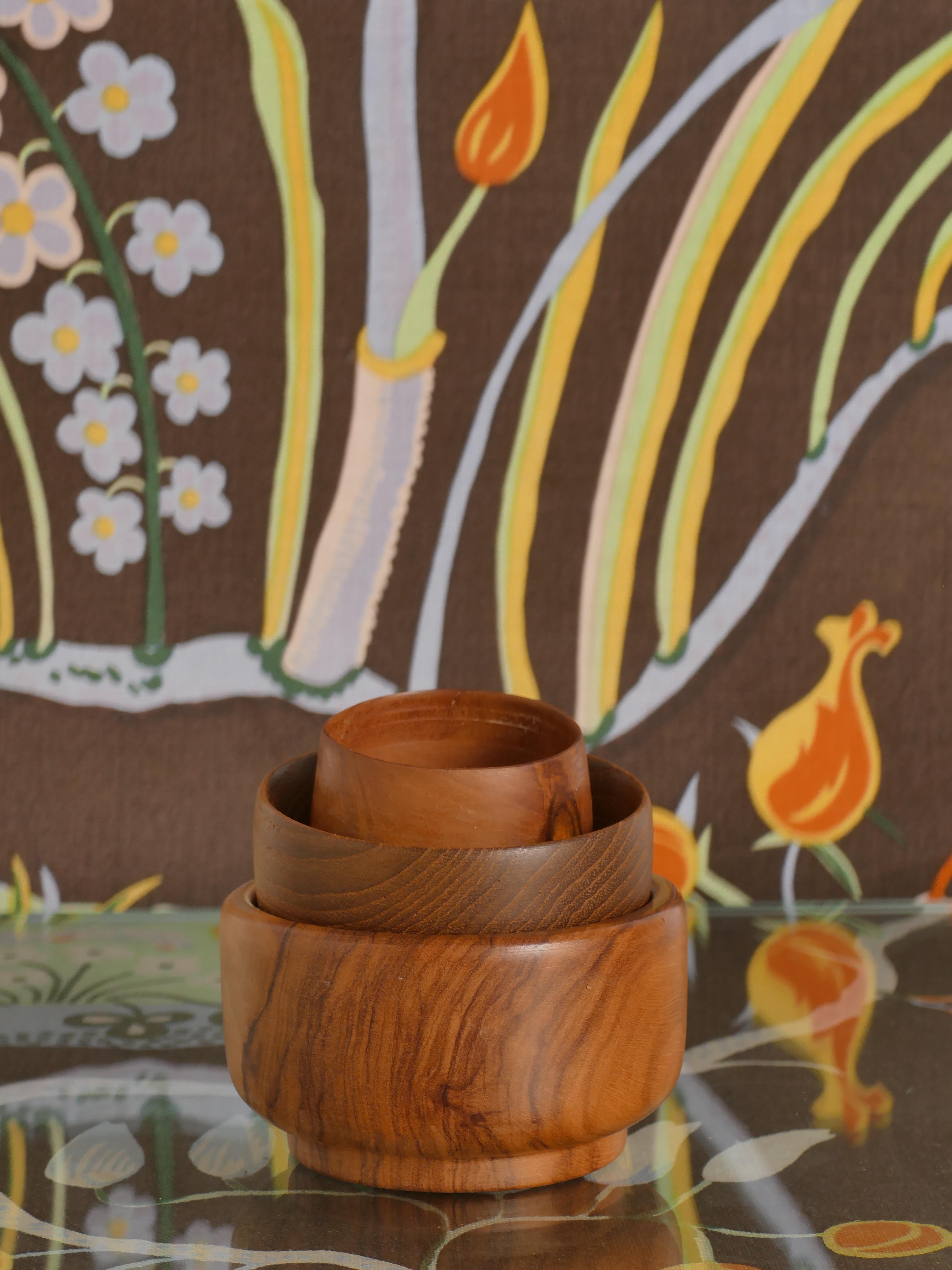 Mid-Century Modern Wood Bowls, Schweden, 3er-Set im Angebot 3