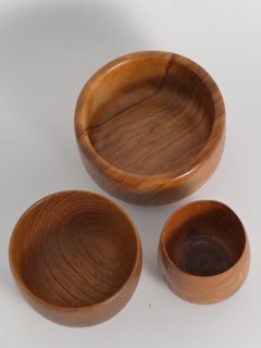Mid-Century Modern Wood Bowls, Sweden, Set of 3
