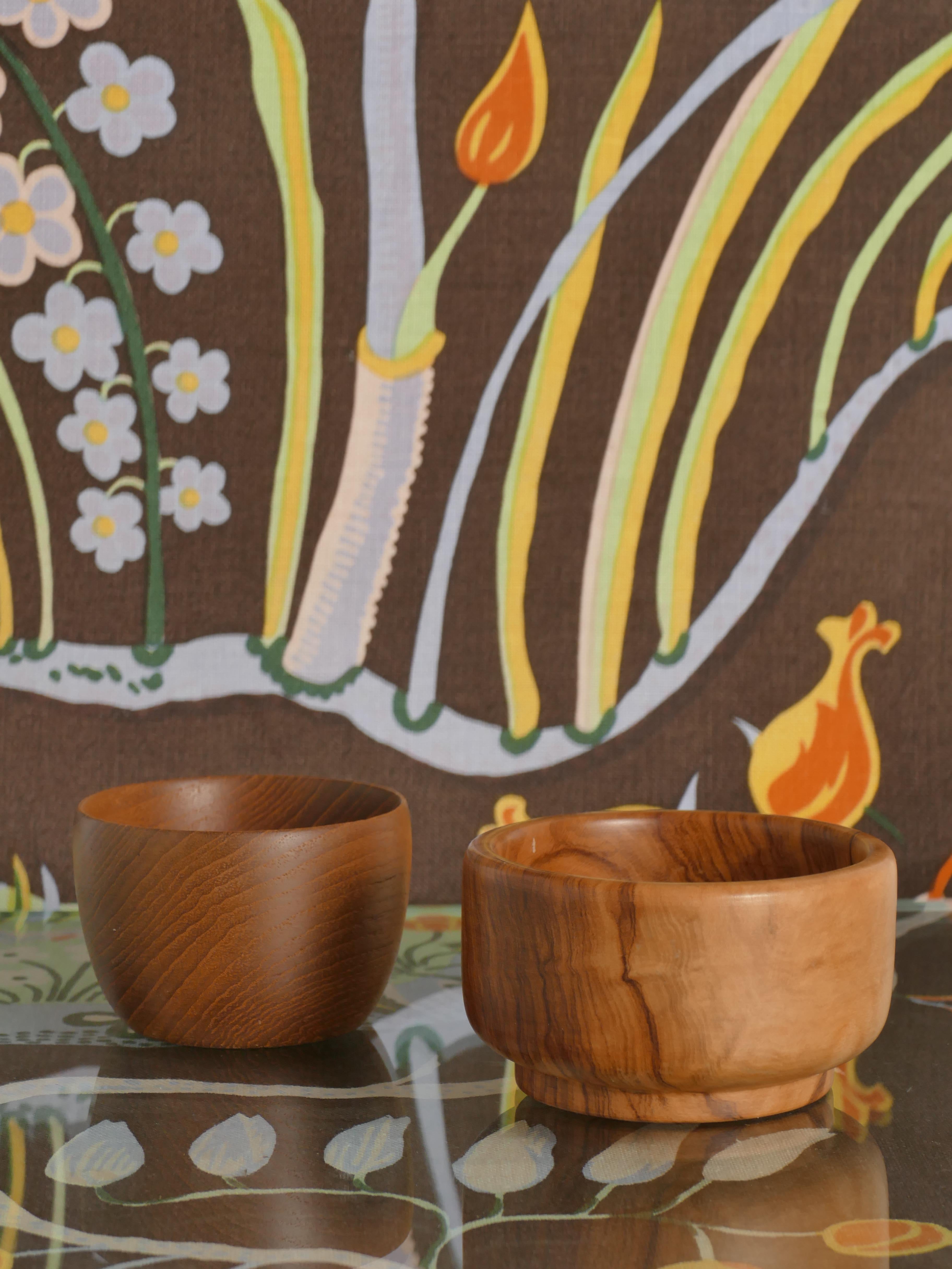 Mid-Century Modern Wood Bowls, Schweden, 3er-Set (Teakholz) im Angebot
