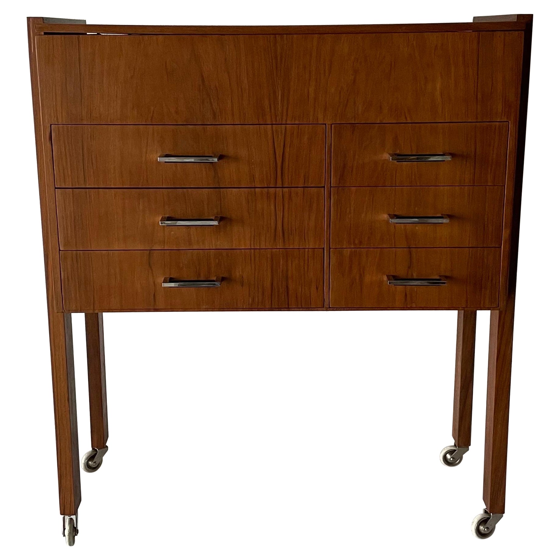 Mid Century Modern Wood Buffet with 6 Drawer, 1960s, Germany