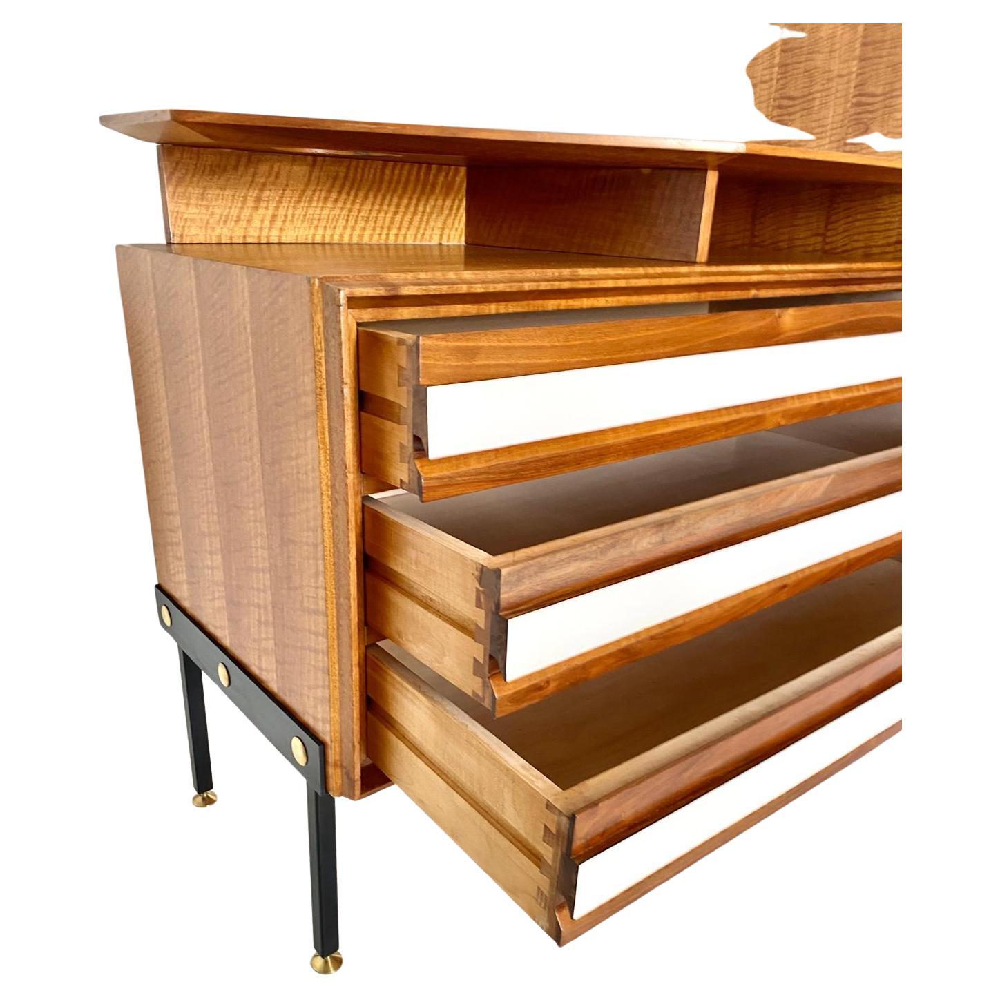 Mid Century Modern Wood Sideboard, Consorzio Mobili Cantu, Italy 1960 For Sale 1