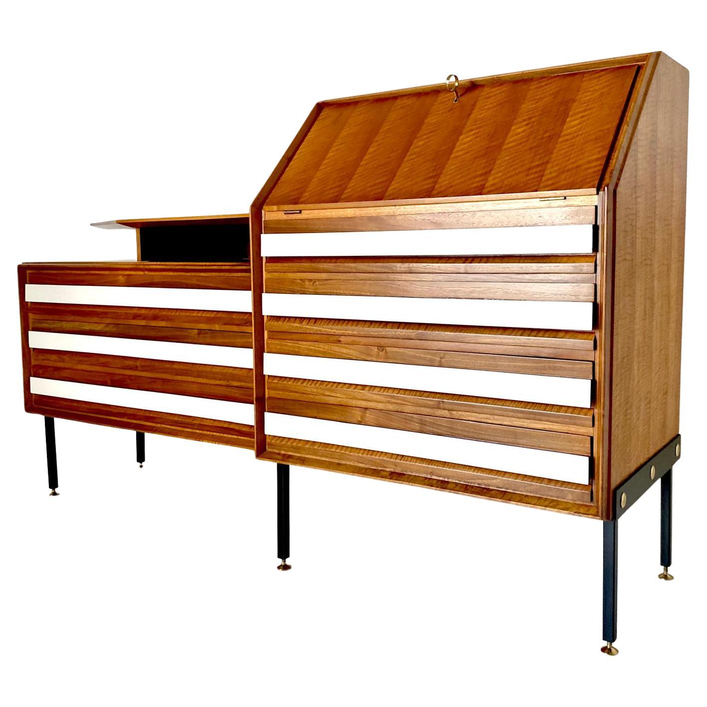 Mid Century Modern Wood Sideboard, Consorzio Mobili Cantu, Italy 1960 For Sale