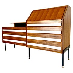 Aparador de madera moderno de mediados de siglo, Consorzio Mobili Cantu, Italia 1960