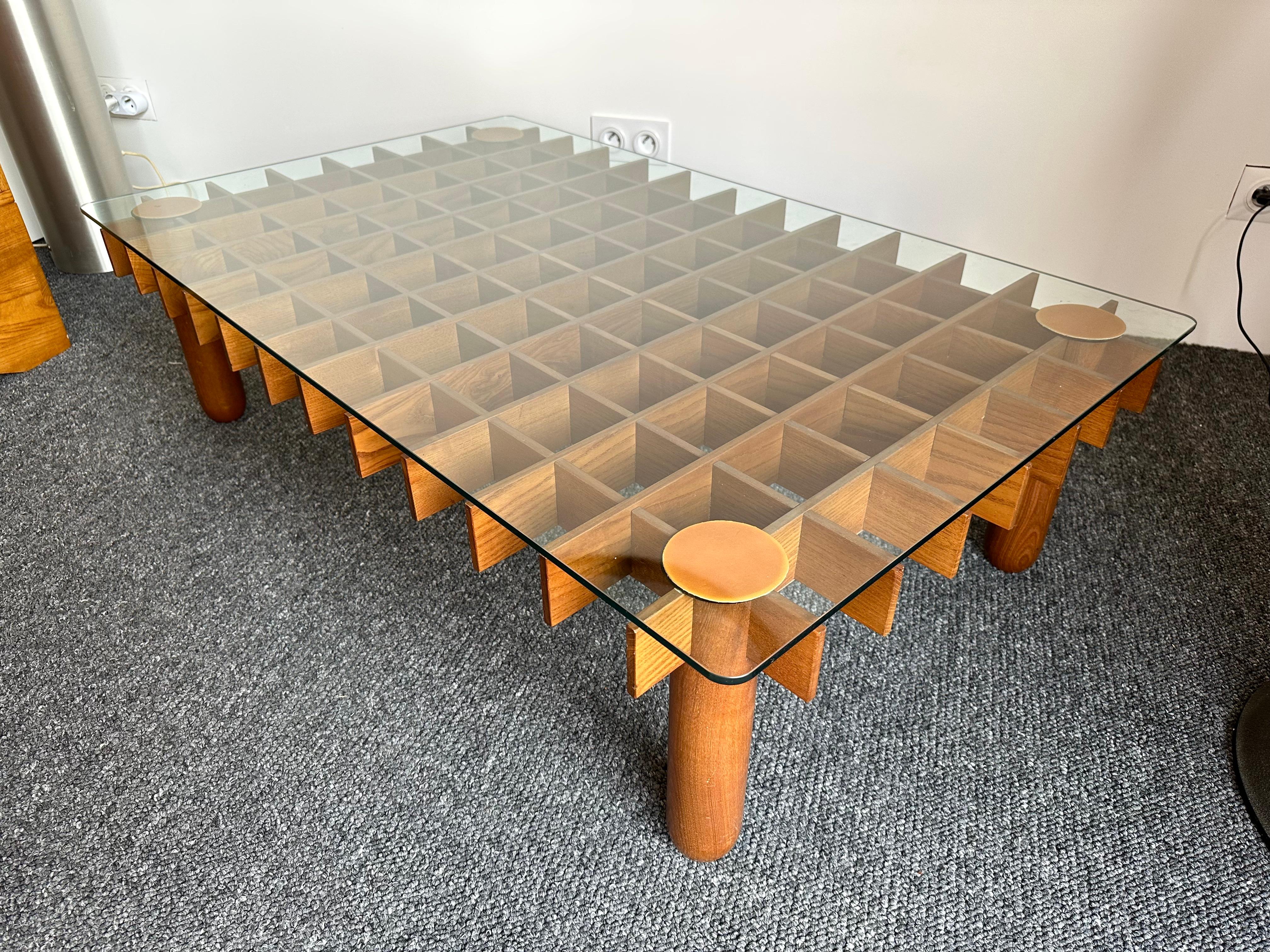 Mid-Century Modern Wood Coffee Table Italy, 1970s For Sale 8