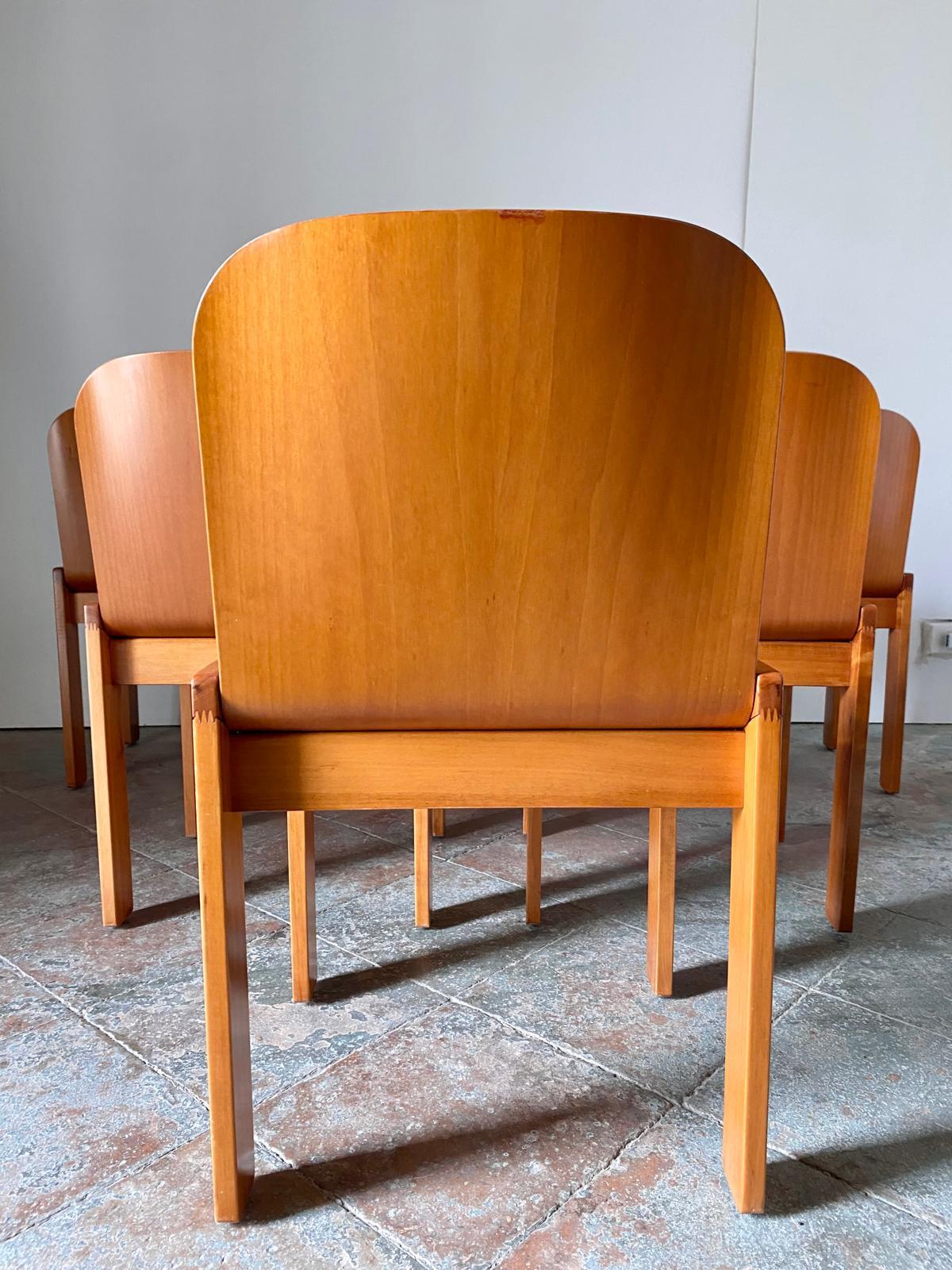 Mid Century Modern Wood Dining Chairs, Afra and Tobia Scarpa for Molteni, Italy 7