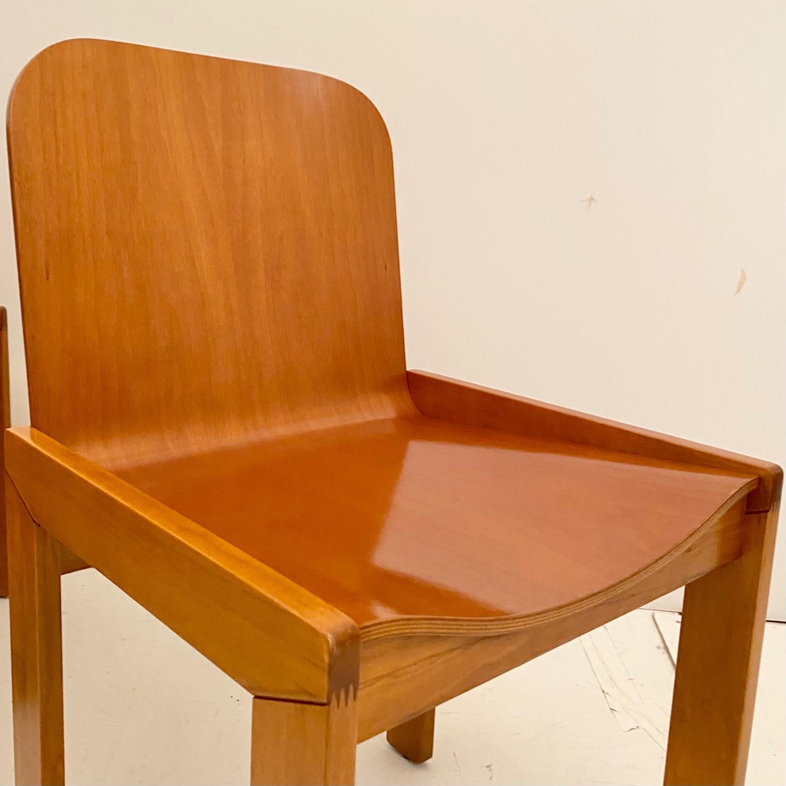 Mid Century Modern Wood Dining Chairs, Afra and Tobia Scarpa for Molteni, Italy 4