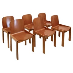 Mid Century modern wood dining chairs, Afra and Tobia Scarpa for Molteni, Italy 