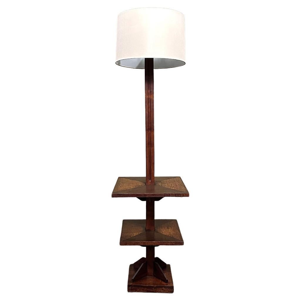 Mid-Century Modern Wood Floor Lamp