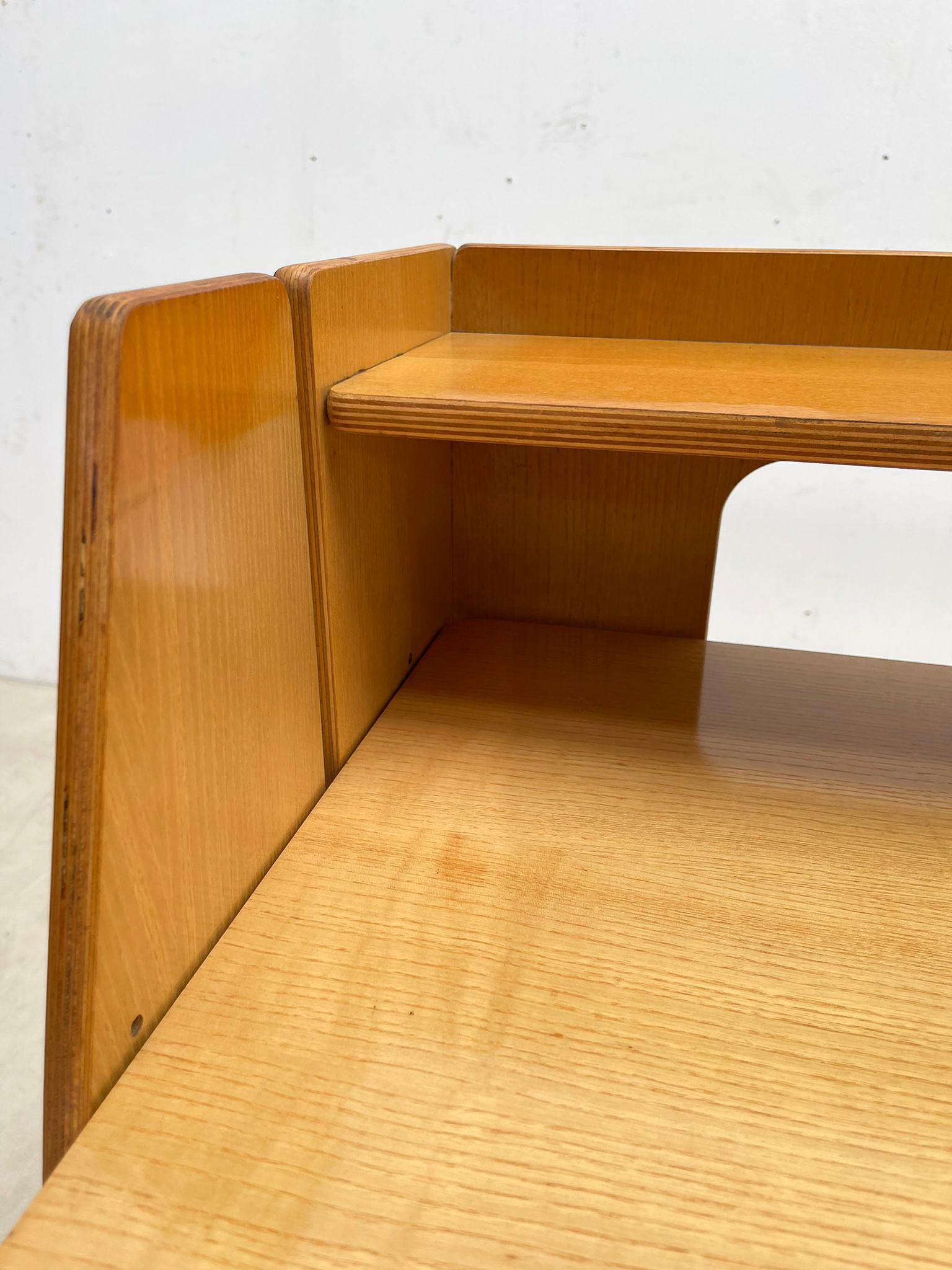 Mid-20th Century Mid-Century Modern Wood Foldable 6M Desk and Chair, Italy, 1960s For Sale