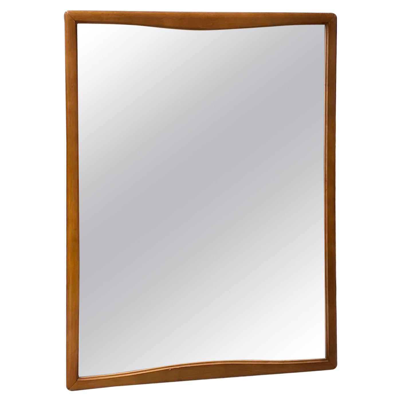 Miroir encadré en bois moderne du milieu du siècle dernier