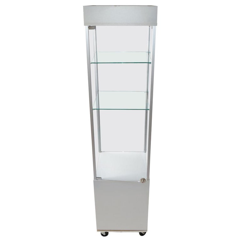 MidCentury Modern Wood and Glass Showcase, Display Storage