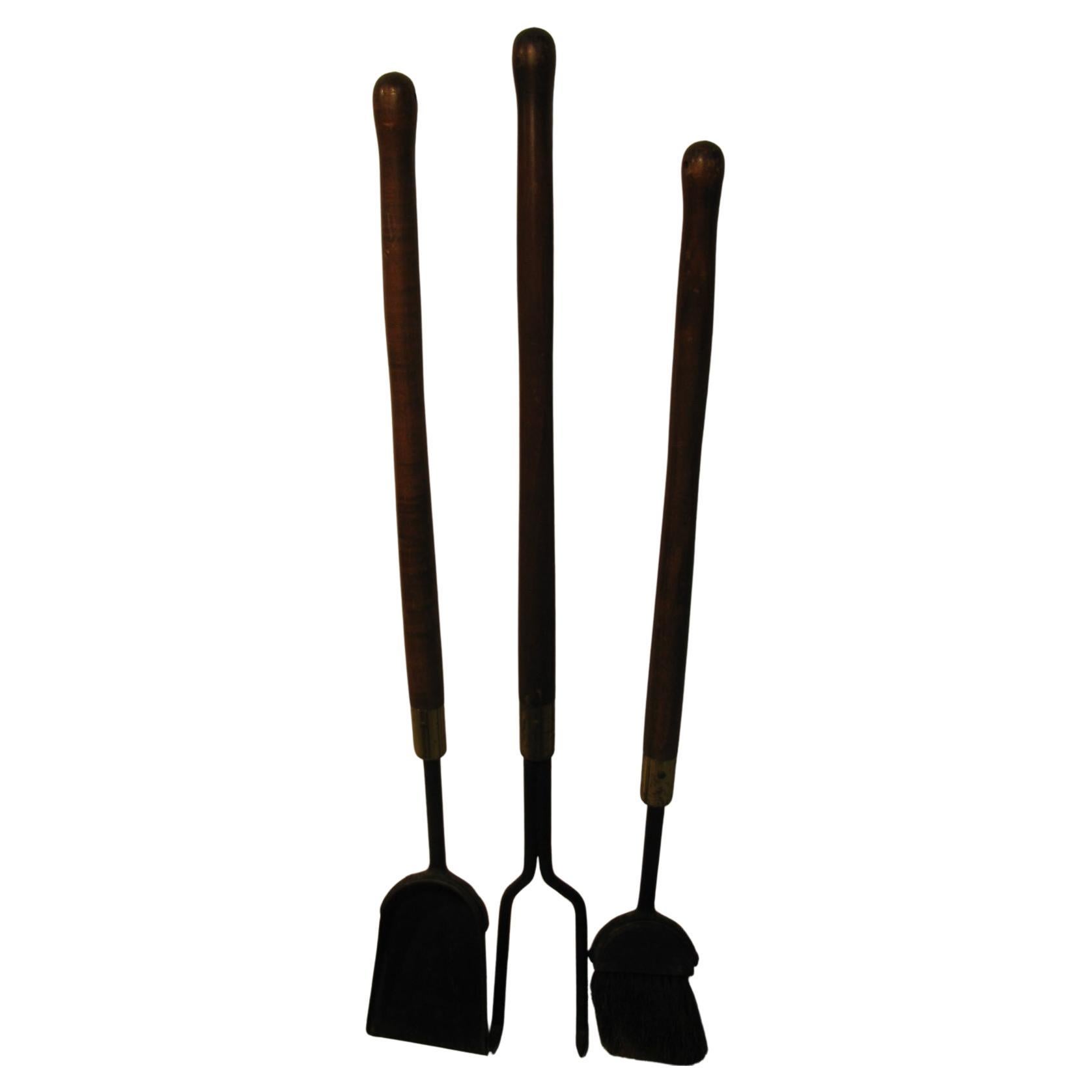 mid century fireplace tools