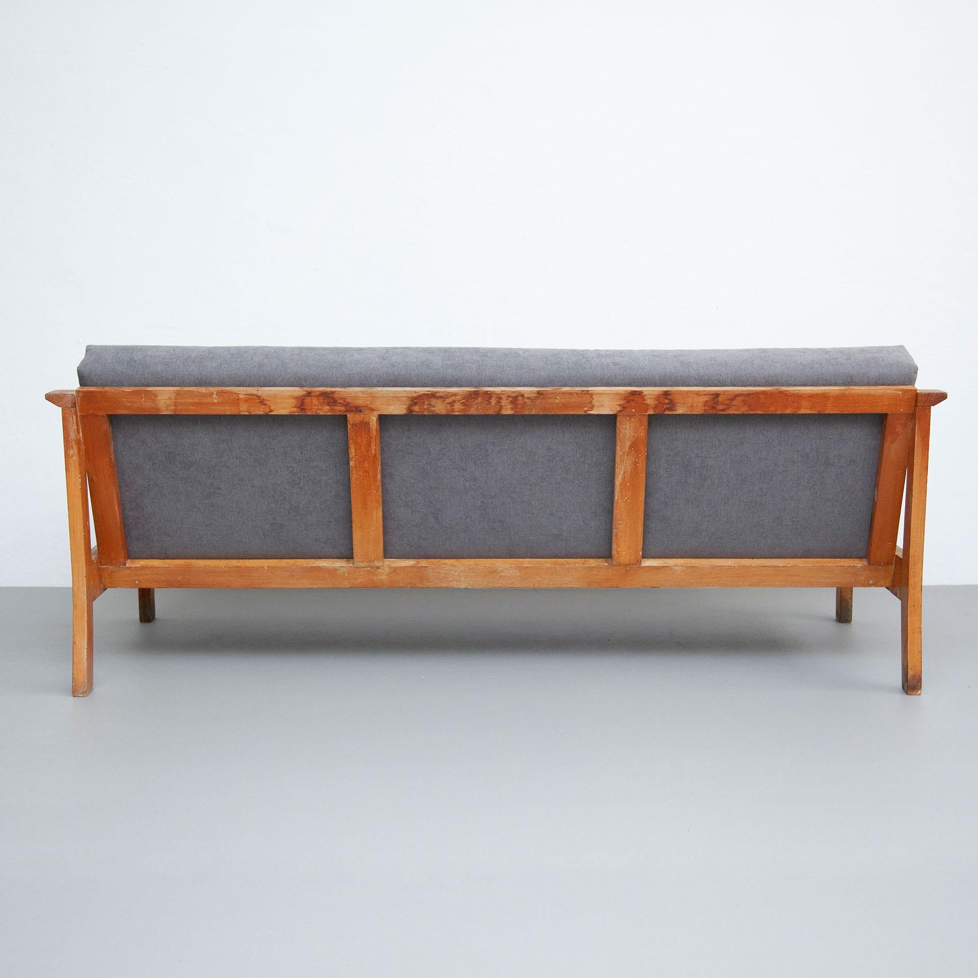Mid-Century Modern Wood Scandinavian Sofa, circa 1950 13
