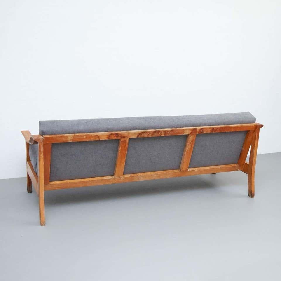 Mid-Century Modern Wood Scandinavian Sofa, circa 1950 For Sale 13