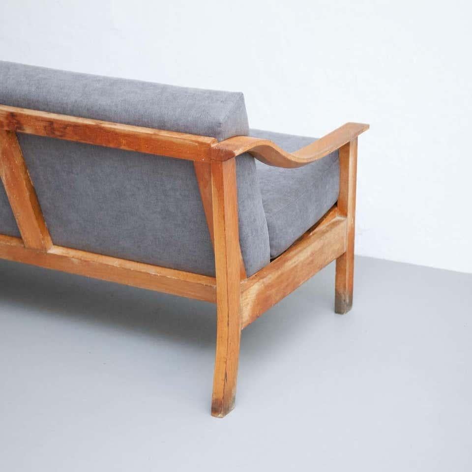 Mid-Century Modern Wood Scandinavian Sofa, circa 1950 For Sale 14