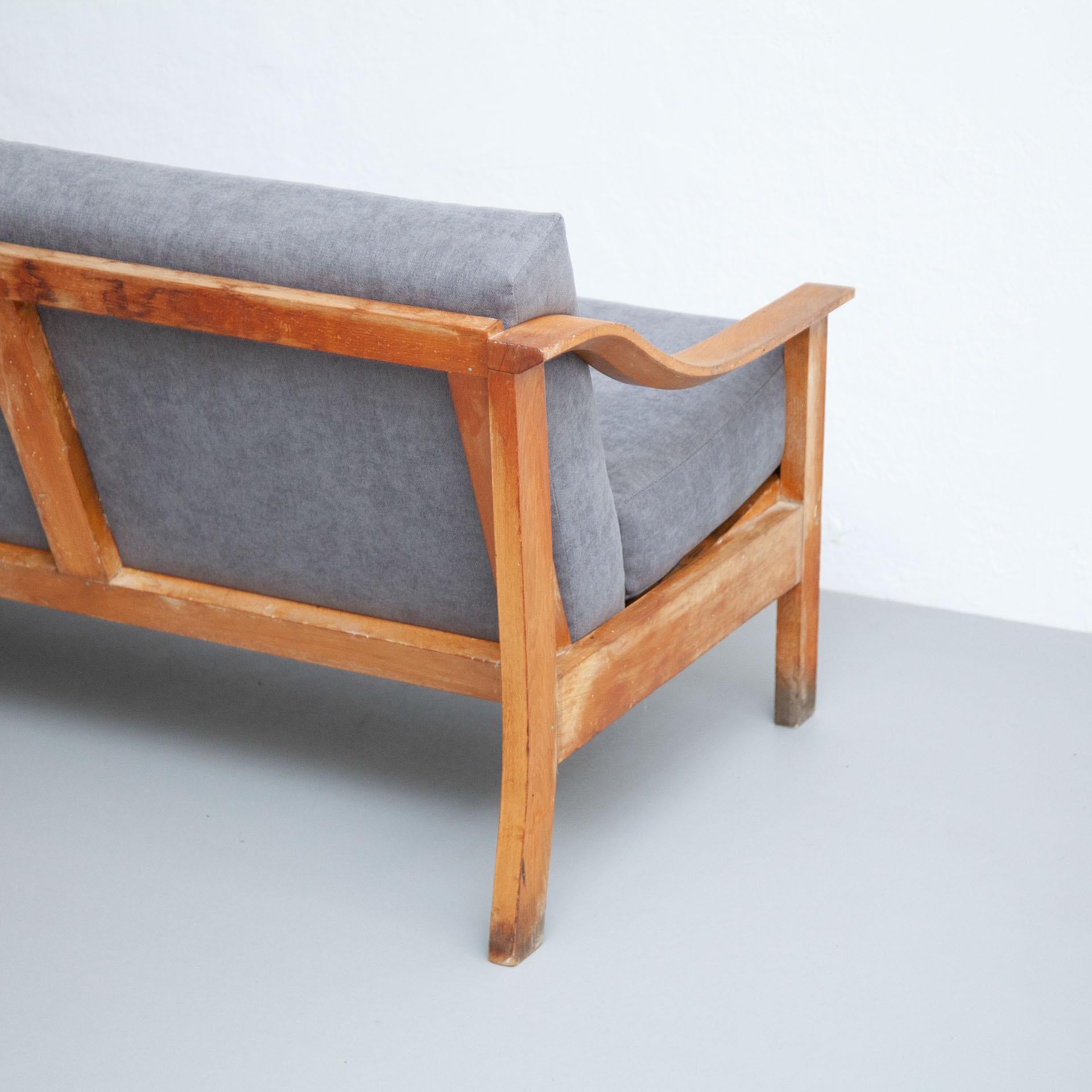 Mid-Century Modern Wood Scandinavian Sofa, circa 1950 15