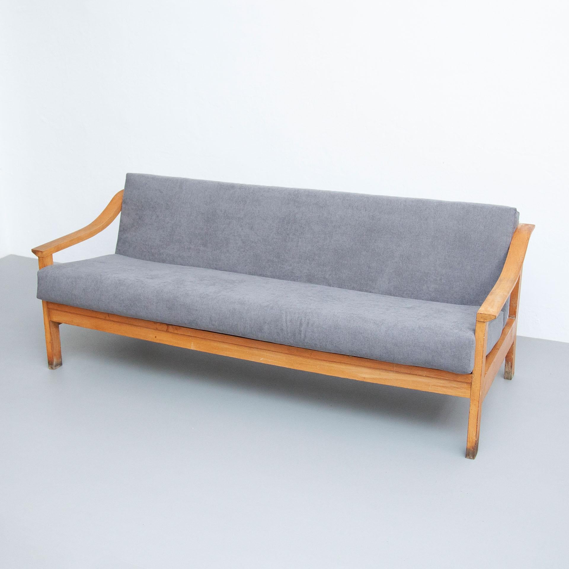 Mid-20th Century Mid-Century Modern Wood Scandinavian Sofa, circa 1950