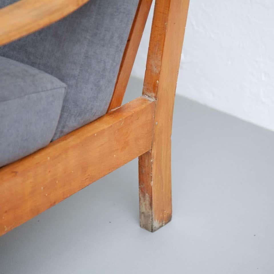 Tessuto Divano scandinavo in legno moderno di metà secolo, circa 1950 in vendita
