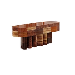 Mid-Century Modern Wood Sideboard Drawers Cherry, Olive, Walnut Veneer Marquetry