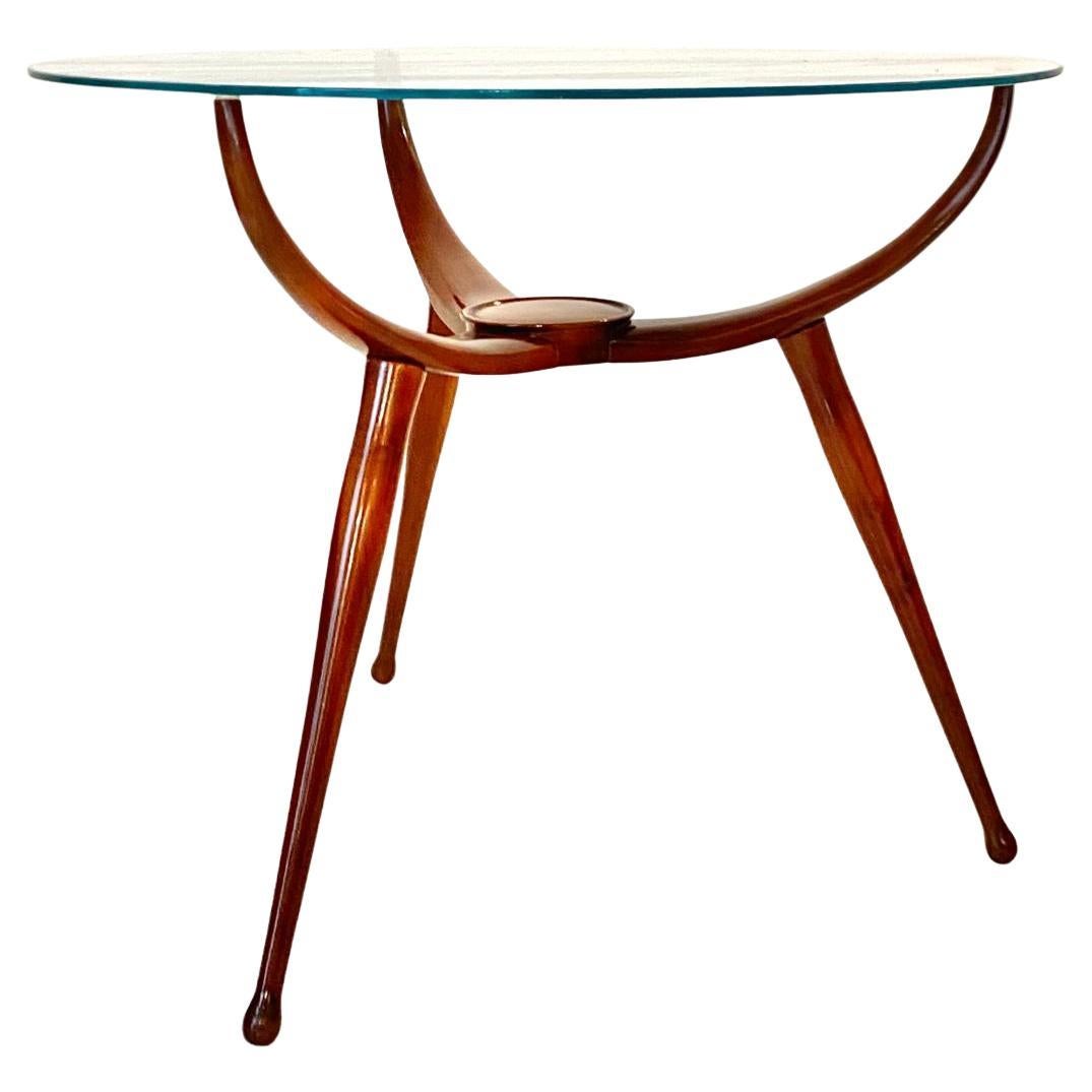 Moderner Spinnentisch aus Holz aus der Mitte des Jahrhunderts, im Stil von Carlo De Carli, Italien 1950er Jahre im Angebot 4