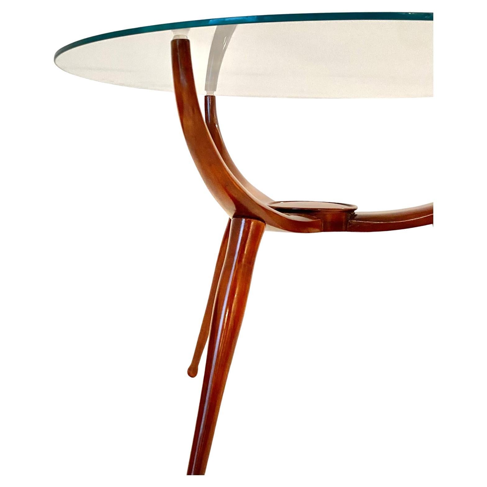 Moderner Spinnentisch aus Holz aus der Mitte des Jahrhunderts, im Stil von Carlo De Carli, Italien 1950er Jahre (Italienisch) im Angebot