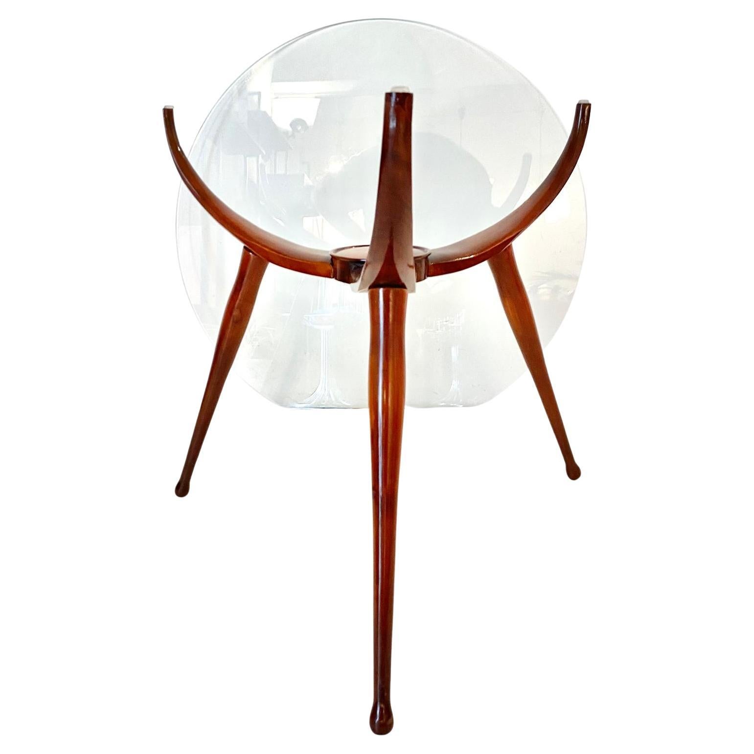 Moderner Spinnentisch aus Holz aus der Mitte des Jahrhunderts, im Stil von Carlo De Carli, Italien 1950er Jahre im Zustand „Gut“ im Angebot in Ceglie Messapica, IT