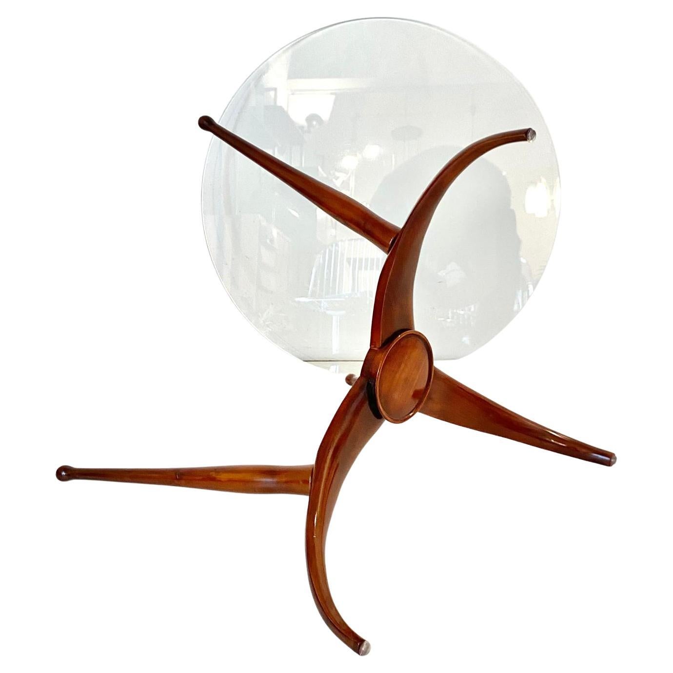 Moderner Spinnentisch aus Holz aus der Mitte des Jahrhunderts, im Stil von Carlo De Carli, Italien 1950er Jahre (Mitte des 20. Jahrhunderts) im Angebot