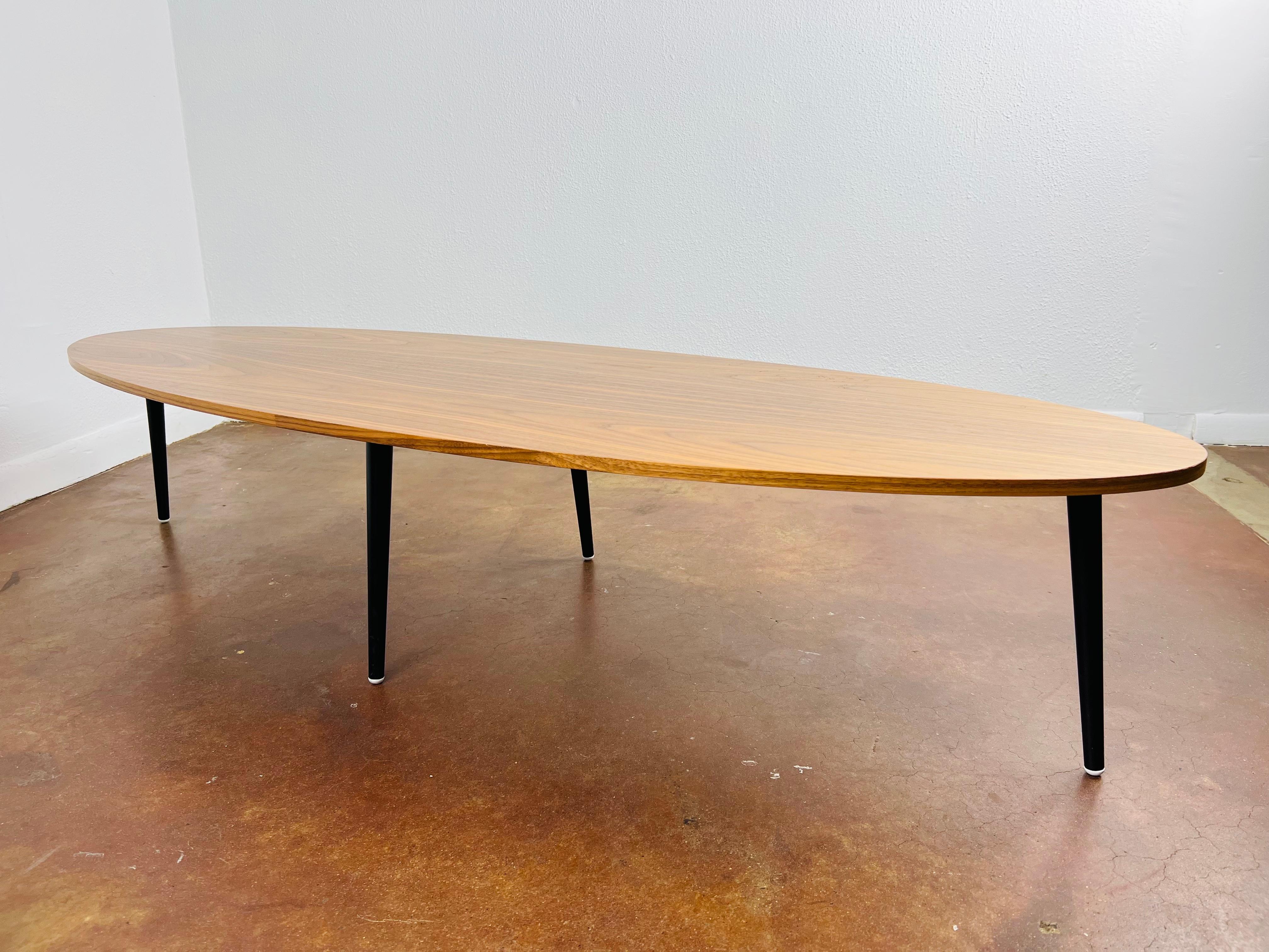 Mid-Century Modern Wood Surfboard Coffee Table 6