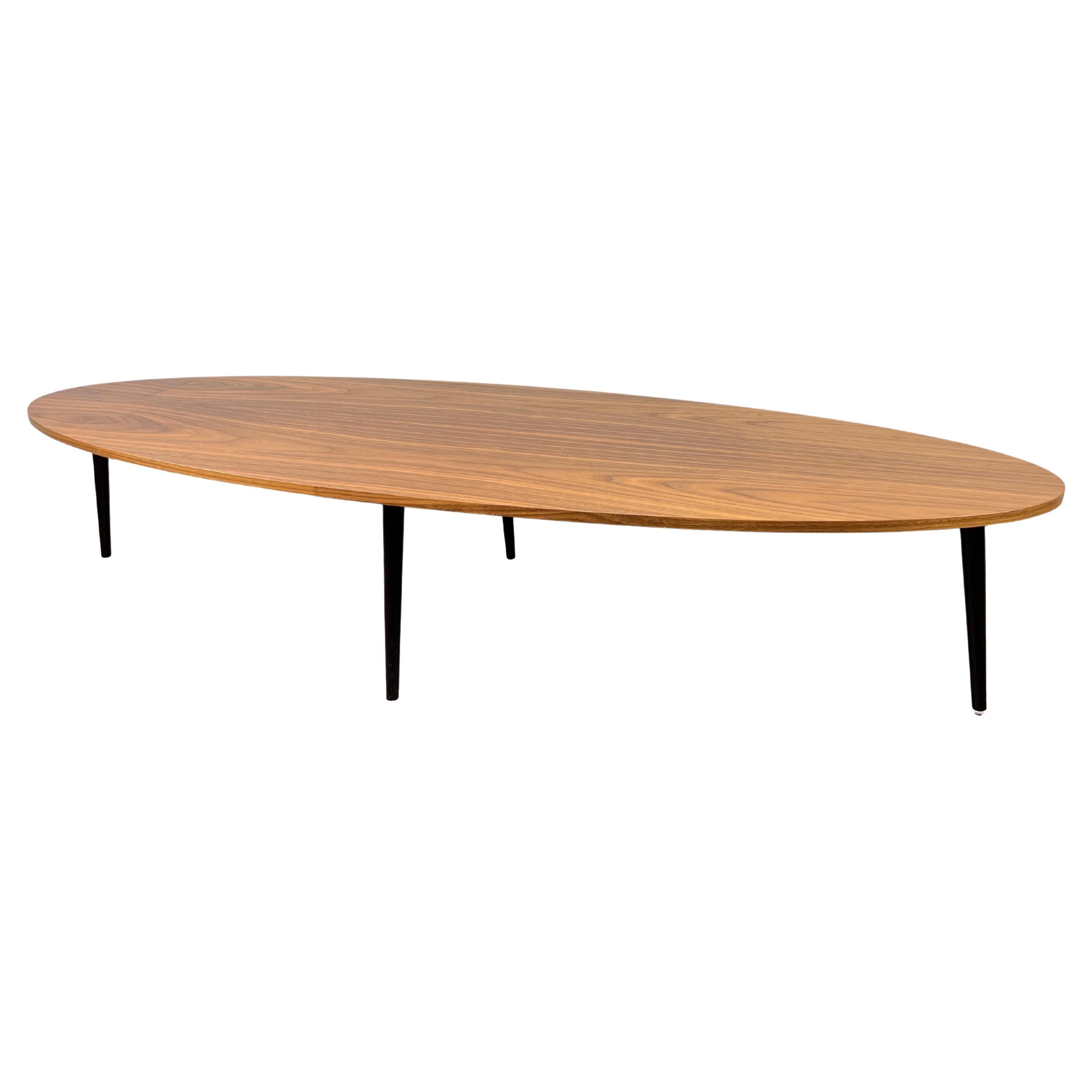 Mid-Century Modern Wood Surfboard Coffee Table