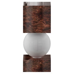 Lampe de table en bois The Moderns, forme colonne, verre dépoli Roots Wood Wood