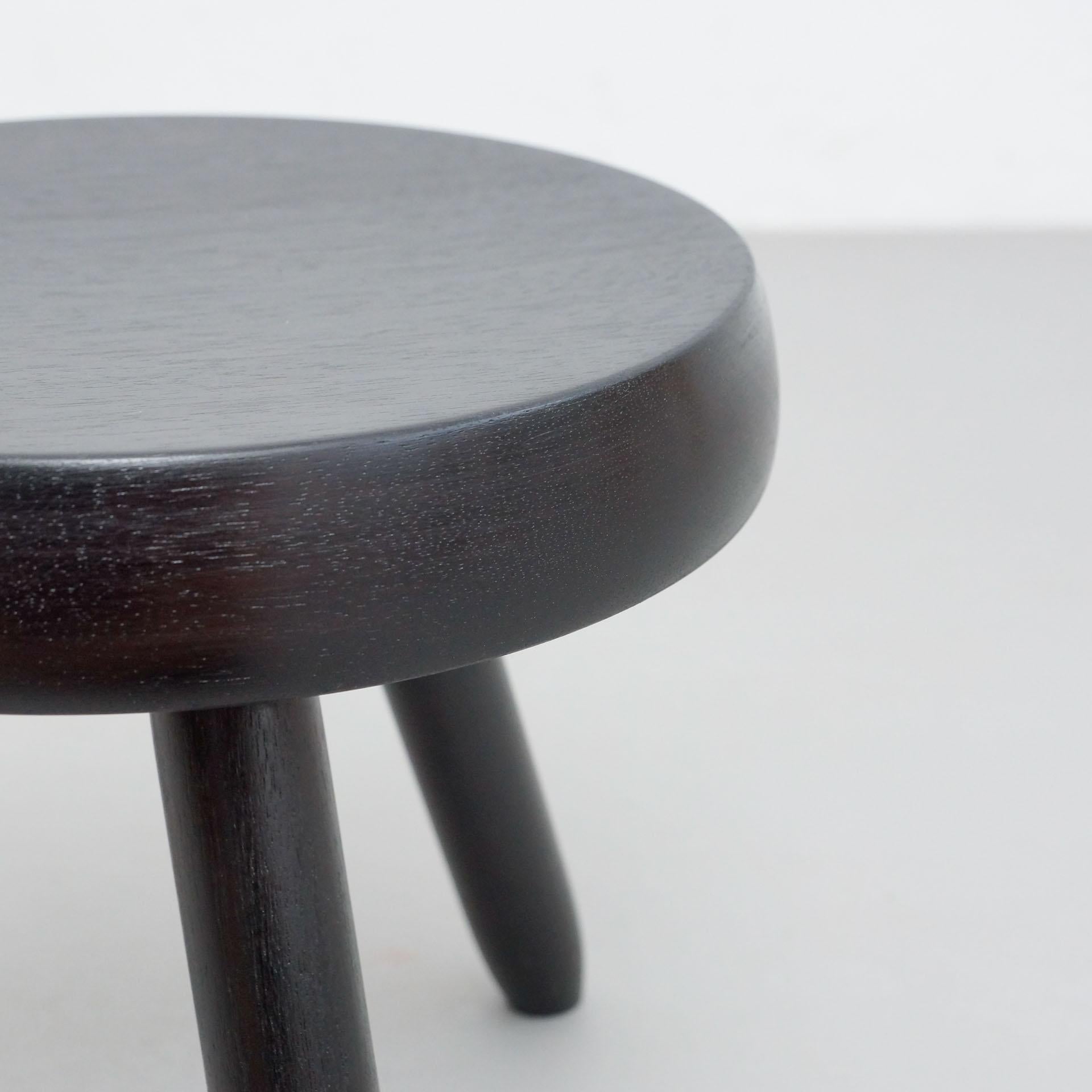 Mid-Century Modern Wood Tripod Stool in the Style of Charlotte Perriand 7