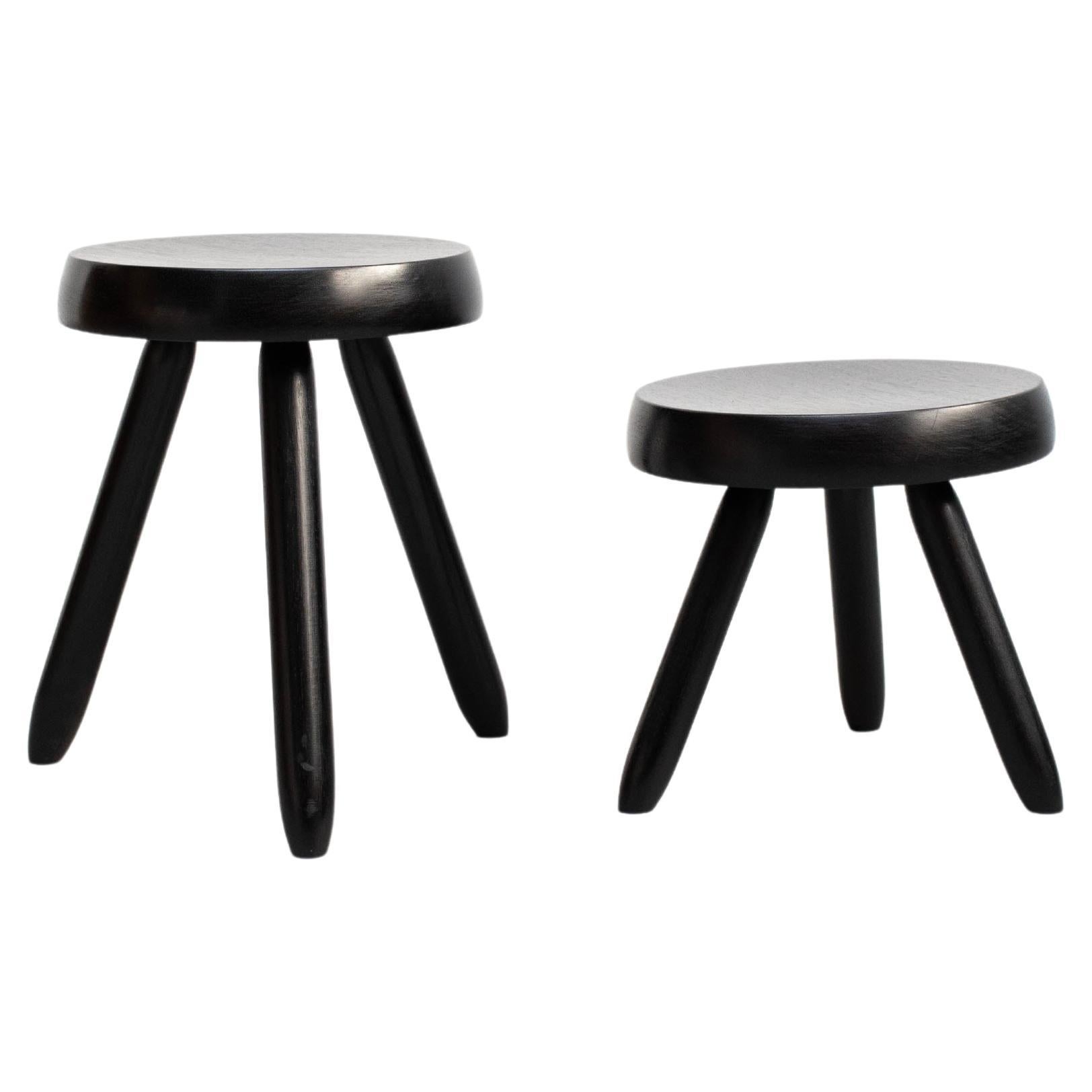 Set of Two Tripod Stool in the Style of Charlotte Perriand