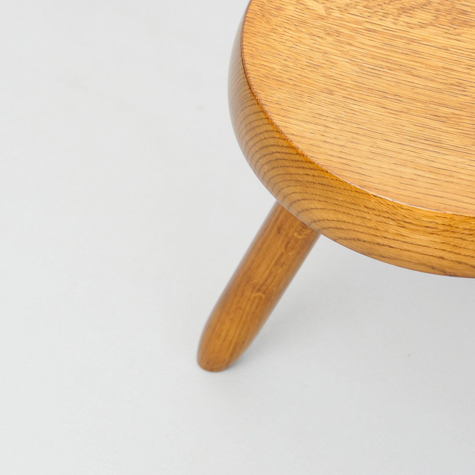 Mid-20th Century Mid-Century Modern Wood Tripod Stool in the Style of Charlotte Perriand