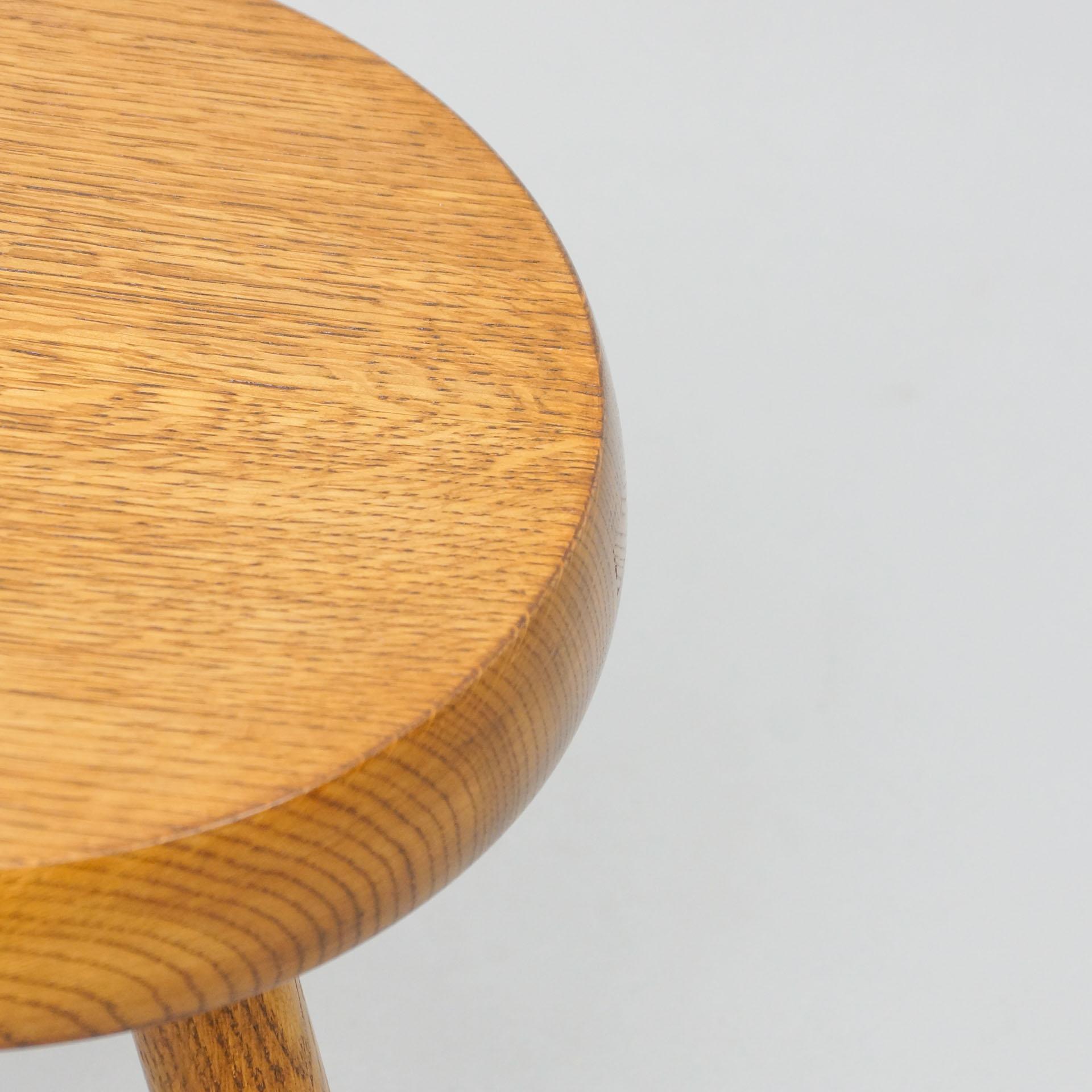 Mid-Century Modern Wood Tripod Stool in the Style of Charlotte Perriand 1