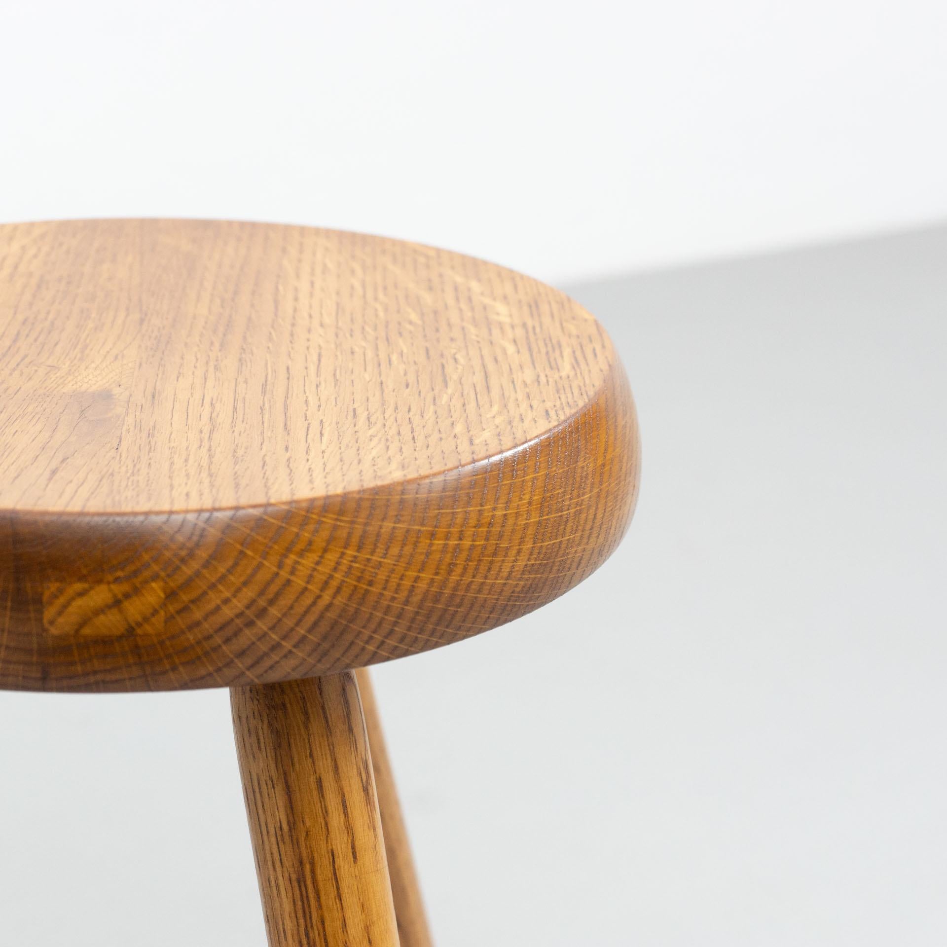 Mid-Century Modern Wood Tripod Stool in the Style of Charlotte Perriand 3