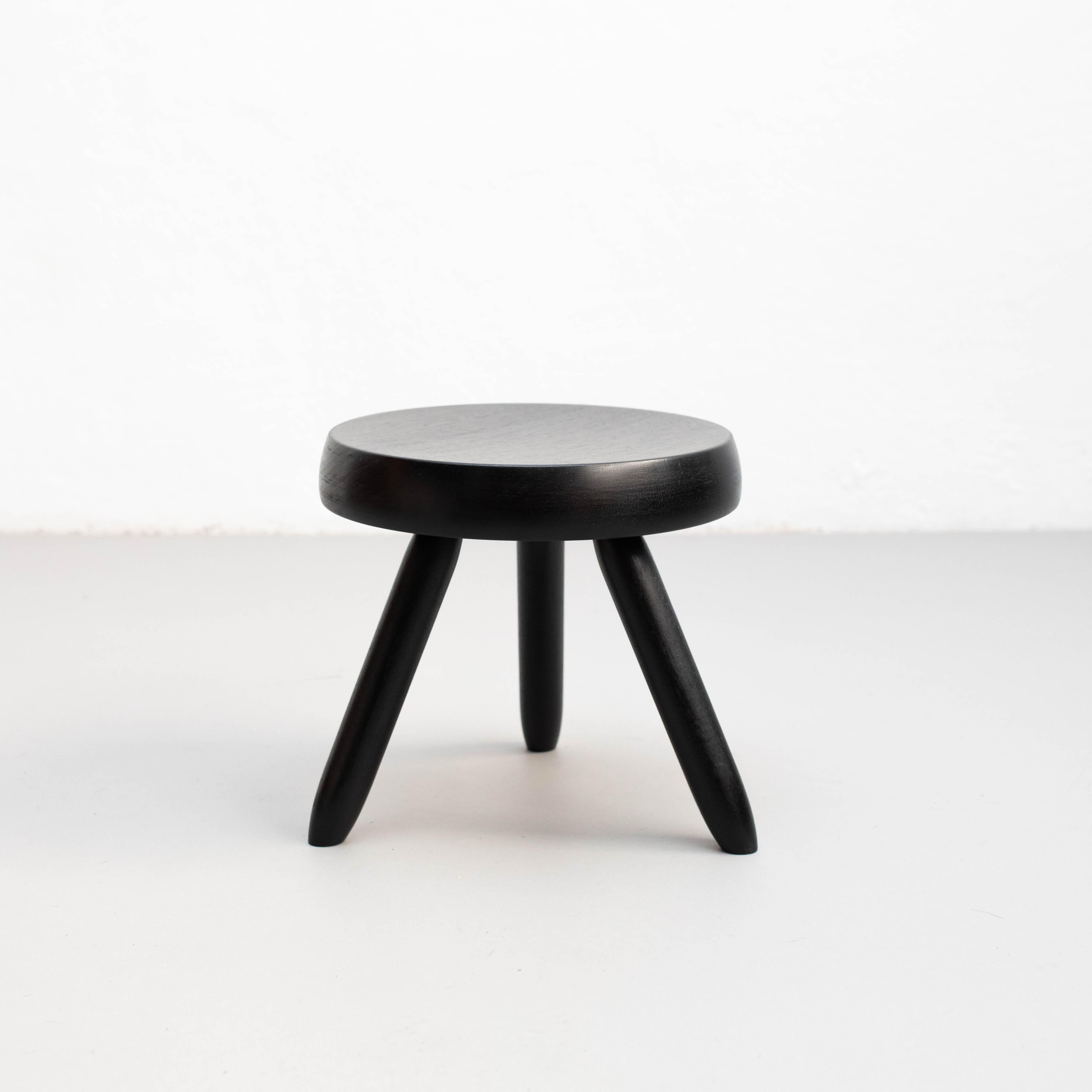 Wood Set of Two Tripod Stool in the Style of Charlotte Perriand
