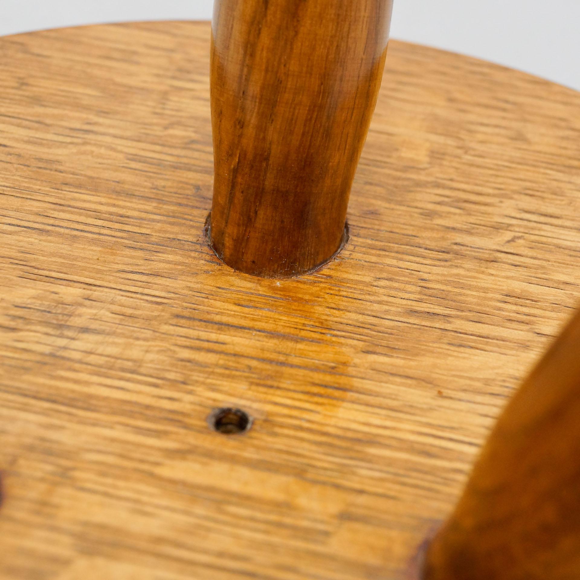 Mid-Century Modern Wood Tripod Stool in the Style of Charlotte Perriand 4