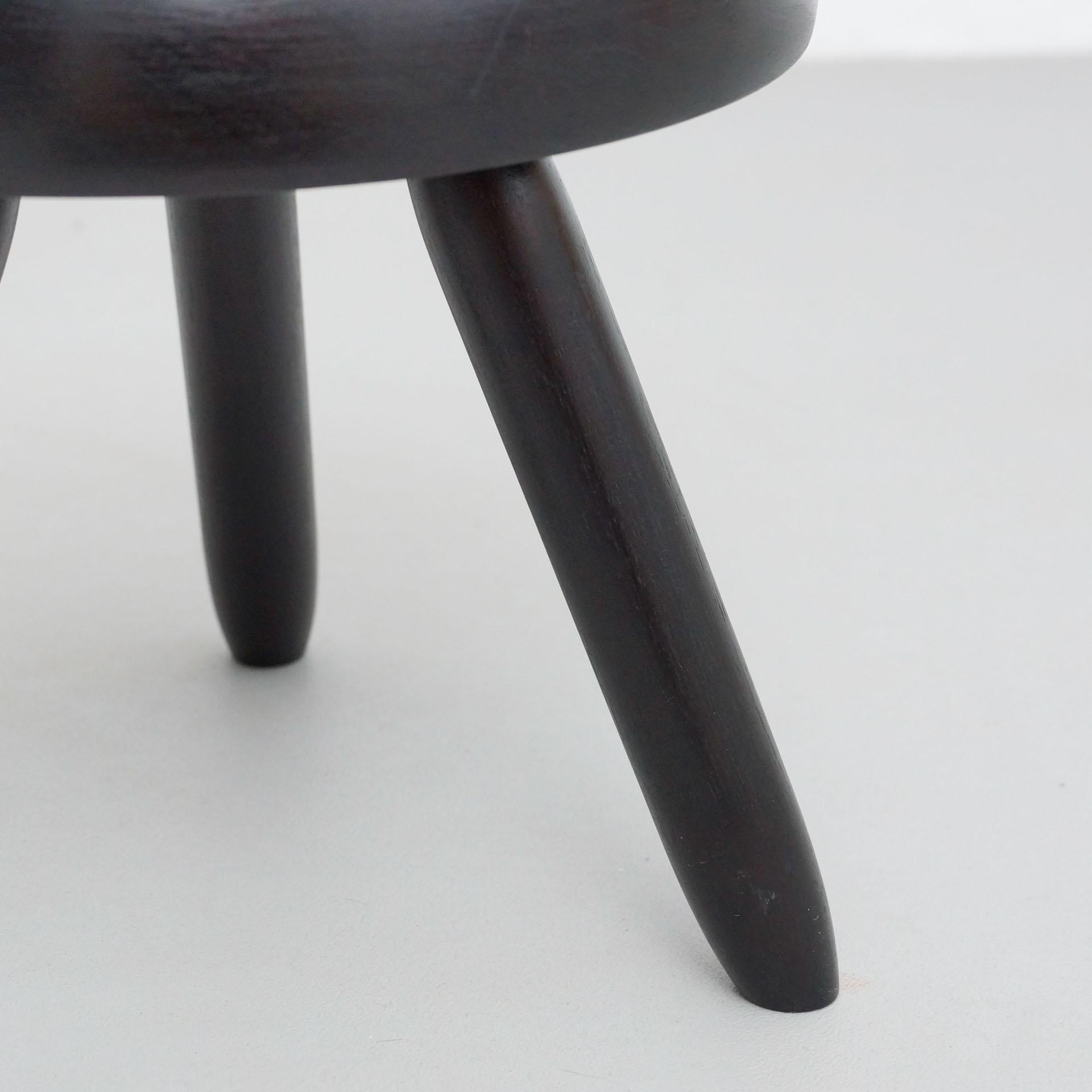 Mid-Century Modern Wood Tripod Stool in the Style of Charlotte Perriand 4