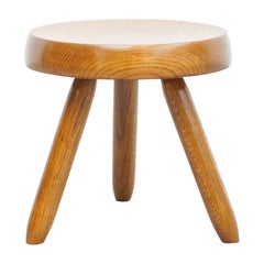 Mid-Century Modern Wood Tripod Stool in the Style of Charlotte Perriand