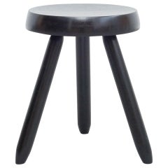 Mid-Century Modern Wood Tripod Stool in the Style of Charlotte Perriand