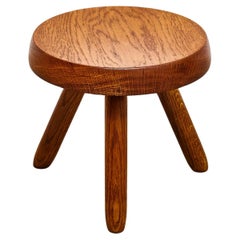 Vintage Mid-Century Modern Wood Tripod Stool in the Style of Charlotte Perriand