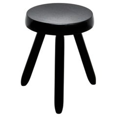 Vintage Mid-Century Modern Wood Tripod Stool in the Style of Charlotte Perriand