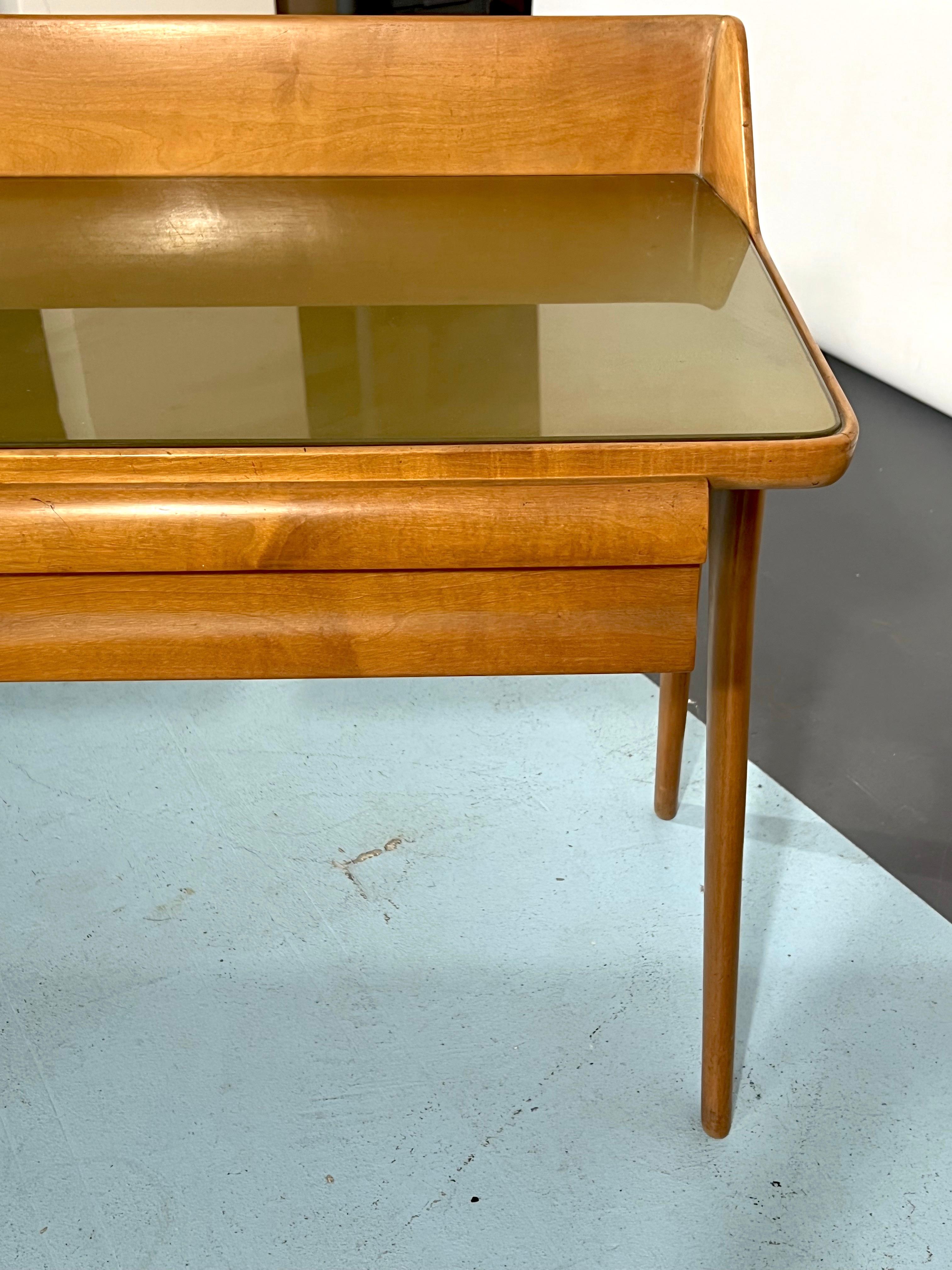 Mid-Century Modern Wood Vanity Table Set, Italy, 1950 For Sale 6