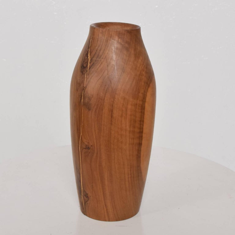 MidCentury Modern Wood Vase Sculptural Shape For Sale at 1stDibs