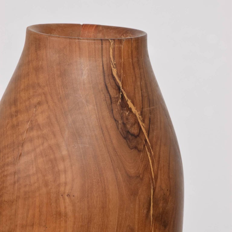 MidCentury Modern Wood Vase Sculptural Shape For Sale at 1stDibs